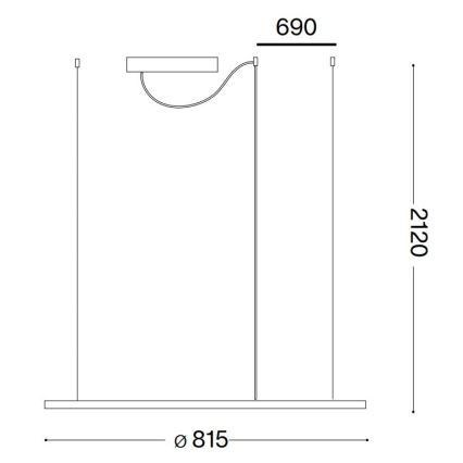 Ideal Lux - LED-Hängeleuchte HULAHOOP LED/39W/230V 3000K d 81,5 cm CRI 90 weiß