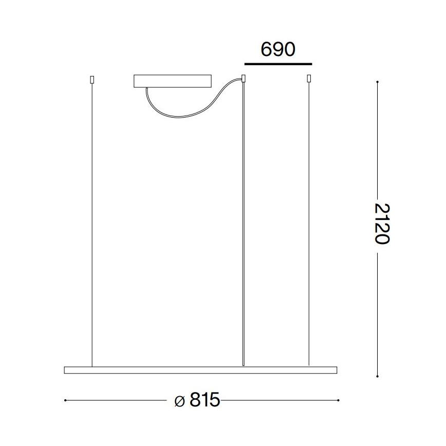 Ideal Lux - LED-Hängeleuchte HULAHOOP LED/39W/230V 3000K d 81,5 cm CRI 90 weiß
