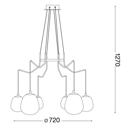Ideal Lux - LED-Hängeleuchte KAROUSEL 6xG9/3W/230V d 72 cm Messing