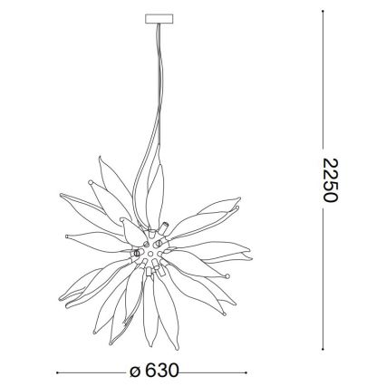 Ideal Lux - LED-Hängeleuchte LEAVES 8xG9/3W/230V d 63 cm weiß