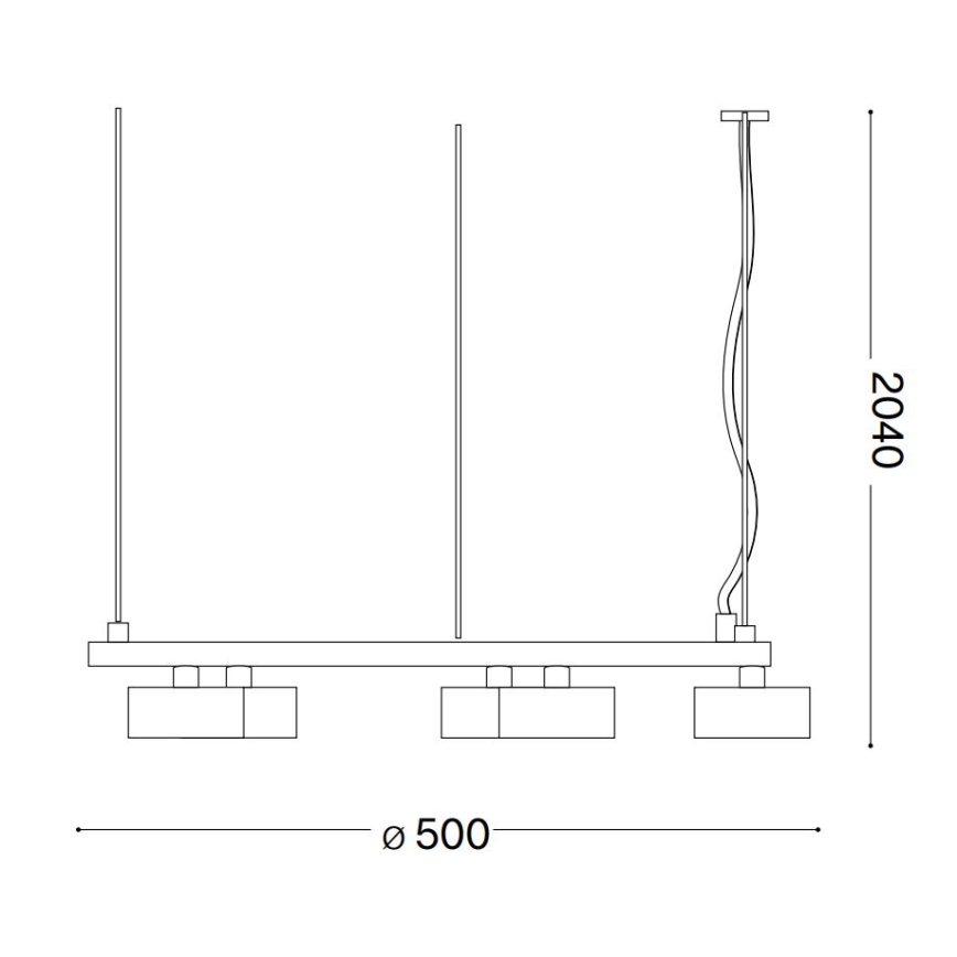 Ideal Lux - LED-Hängeleuchte MINOR 5xGX53/9W/230V d 50 cm schwarz