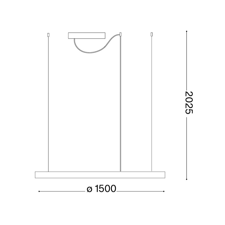 Ideal Lux - LED-Pendelleuchte mit Seilaufhängung ORACLE SLIM LED/83W/230V 3000K CRI 90 Ø 150 cm goldfarben