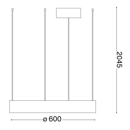 Ideal Lux - LED-Hängeleuchte ORACLE LED/33W/230V 3000K d 60 cm CRI 90 schwarz