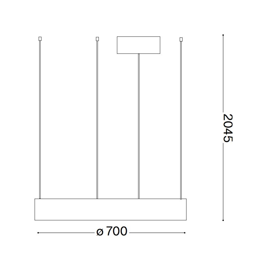 Ideal Lux - LED-Hängeleuchte ORACLE LED/35W/230V 3000K d 70 cm CRI 90 schwarz