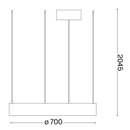 Ideal Lux - LED-Hängeleuchte ORACLE LED/35W/230V 3000K d 70 cm CRI 90 weiß