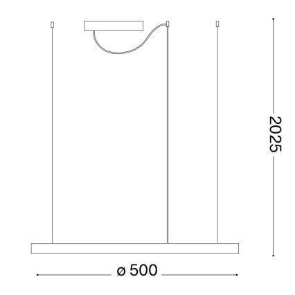 Ideal Lux - Dimmbare LED-Hängeleuchte ORACLE SLIM LED/29W/230V 3000K d 50 cm schwarz