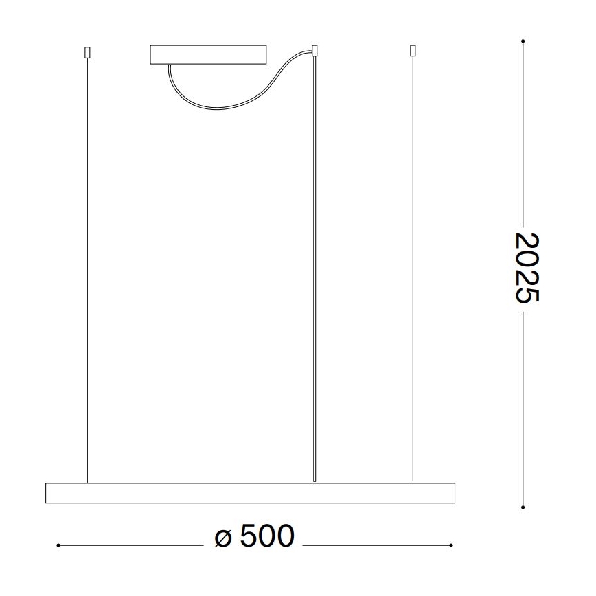 Ideal Lux - LED-Hängeleuchte ORACLE SLIM LED/32W/230V 4000K d 50 cm schwarz