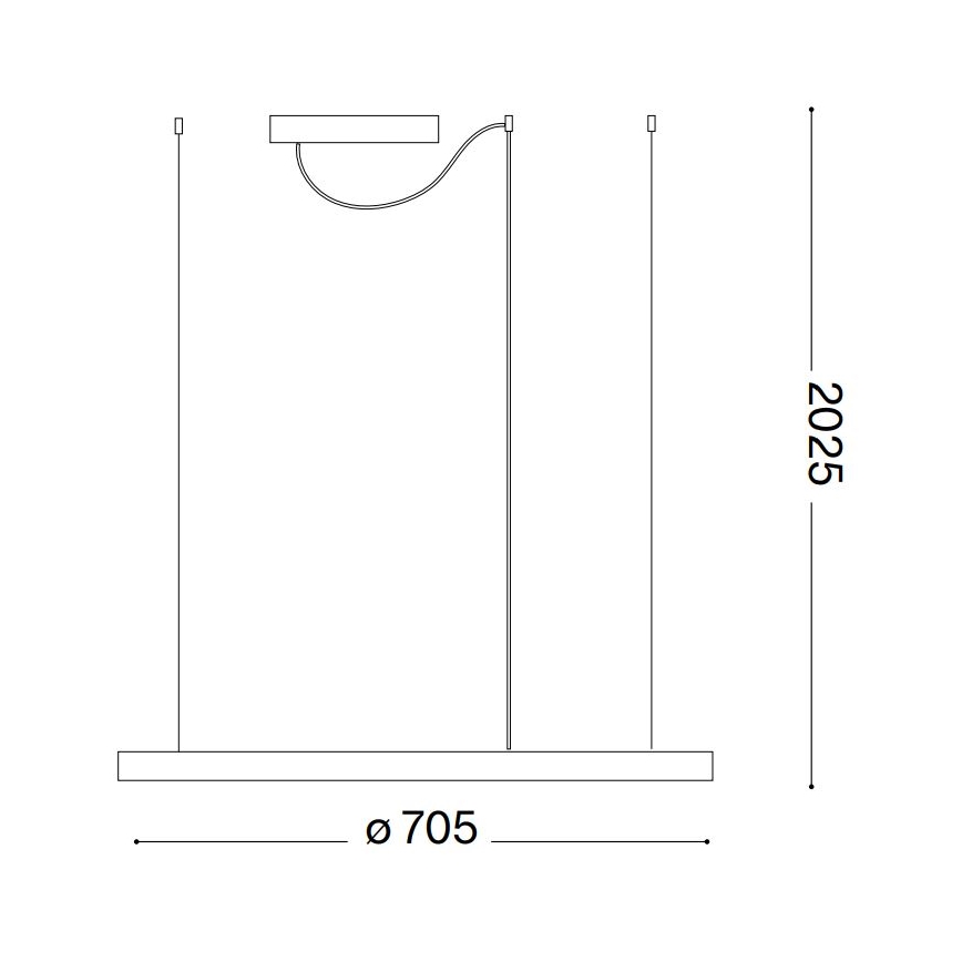 Ideal Lux - LED-Hängeleuchte ORACLE SLIM LED/37W/230V 2700K d 70,5 cm weiß