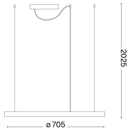 Ideal Lux - LED-Hängeleuchte ORACLE SLIM LED/38W/230V 3000K d 70 cm schwarz