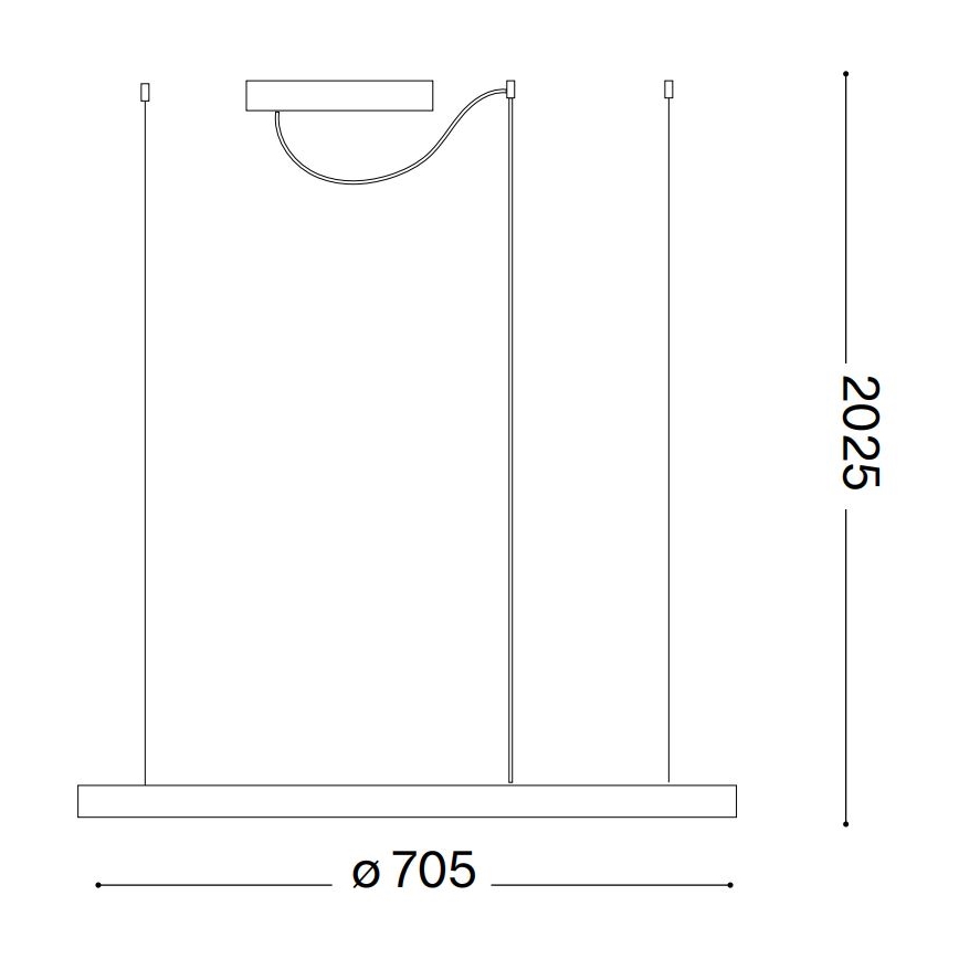 Ideal Lux - LED-Hängeleuchte ORACLE SLIM LED/38W/230V 3000K d 70 cm schwarz