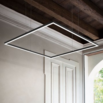 Ideal Lux - LED-Hängeleuchte ORACLE SLIM LED/41W/230V 3000K 70x70 cm schwarz