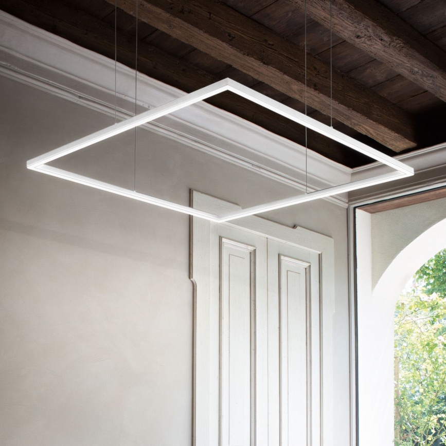 Ideal Lux - LED-Hängeleuchte ORACLE SLIM LED/41W/230V 3000K 70x70 cm weiß