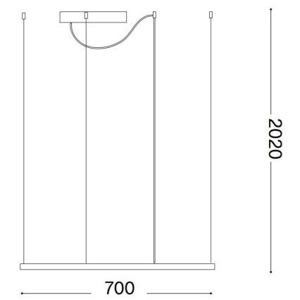 Ideal Lux - LED-Hängeleuchte ORACLE SLIM LED/41W/230V 3000K 70x70 cm weiß