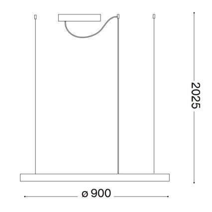 Ideal Lux - Dimmbare LED-Hängeleuchte ORACLE SLIM LED/43W/230V 3000K d 90 cm schwarz