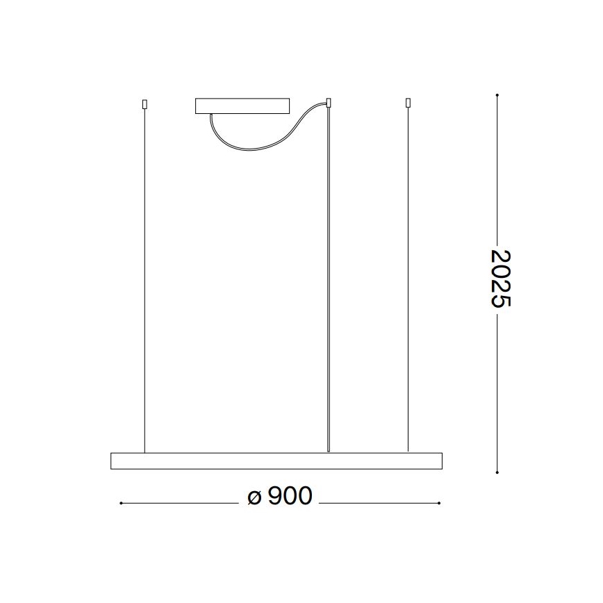 Ideal Lux - Dimmbare LED-Hängeleuchte ORACLE SLIM LED/43W/230V 3000K d 90 cm schwarz