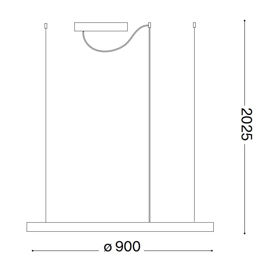 Ideal Lux - Dimmbare LED-Hängeleuchte ORACLE SLIM LED/43W/230V 3000K d 90 cm weiß