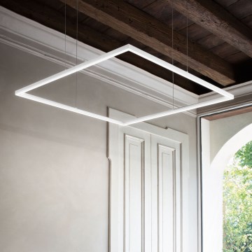 Ideal Lux - LED-Hängeleuchte ORACLE SLIM LED/53W/230V 3000K 90x90 cm weiß