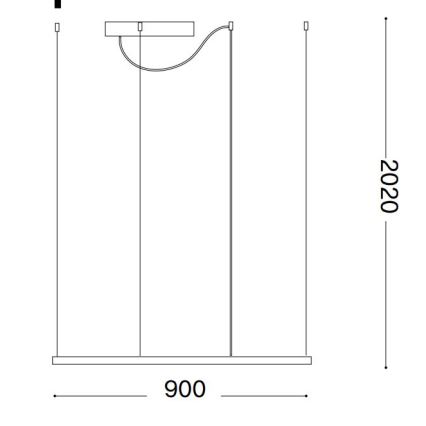 Ideal Lux - LED-Hängeleuchte ORACLE SLIM LED/53W/230V 3000K 90x90 cm weiß