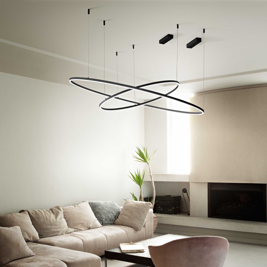 Ideal Lux - LED-Hängeleuchte ORACLE SLIM LED/55W/230V 4000K d 90 cm schwarz