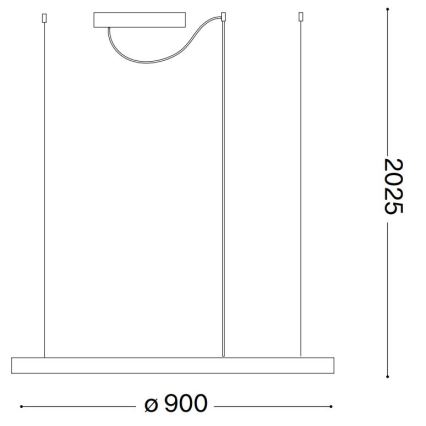 Ideal Lux - LED-Hängeleuchte ORACLE SLIM LED/55W/230V 4000K d 90 cm schwarz
