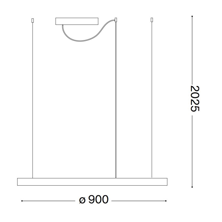 Ideal Lux - LED-Hängeleuchte ORACLE SLIM LED/55W/230V 4000K d 90 cm schwarz