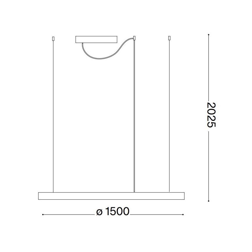 Ideal Lux - LED-Hängeleuchte ORACLE SLIM LED/83W/230V 2700K d 150 cm schwarz