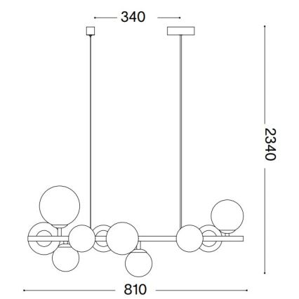 Ideal Lux - LED-Hängeleuchte PERLAGE 10xG9/3W/230V 81 cm golden/rauchig