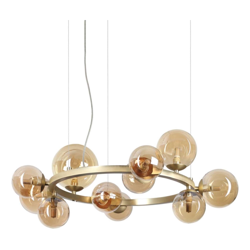 Ideal Lux - LED-Hängeleuchte PERLAGE 11xG9/3W/230V d 73 cm golden/rauchig
