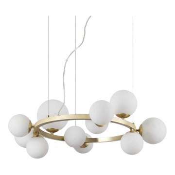 Ideal Lux - LED-Hängeleuchte PERLAGE 11xG9/3W/230V d 73 cm golden/weiß