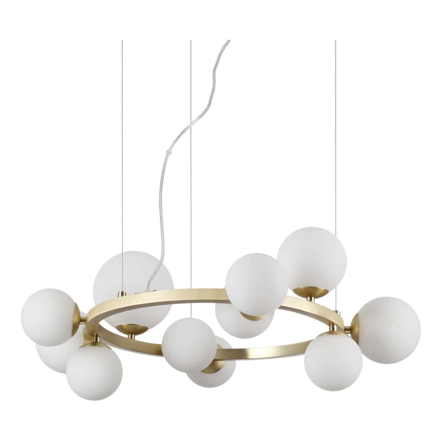 Ideal Lux - LED-Hängeleuchte PERLAGE 11xG9/3W/230V d 73 cm golden/weiß