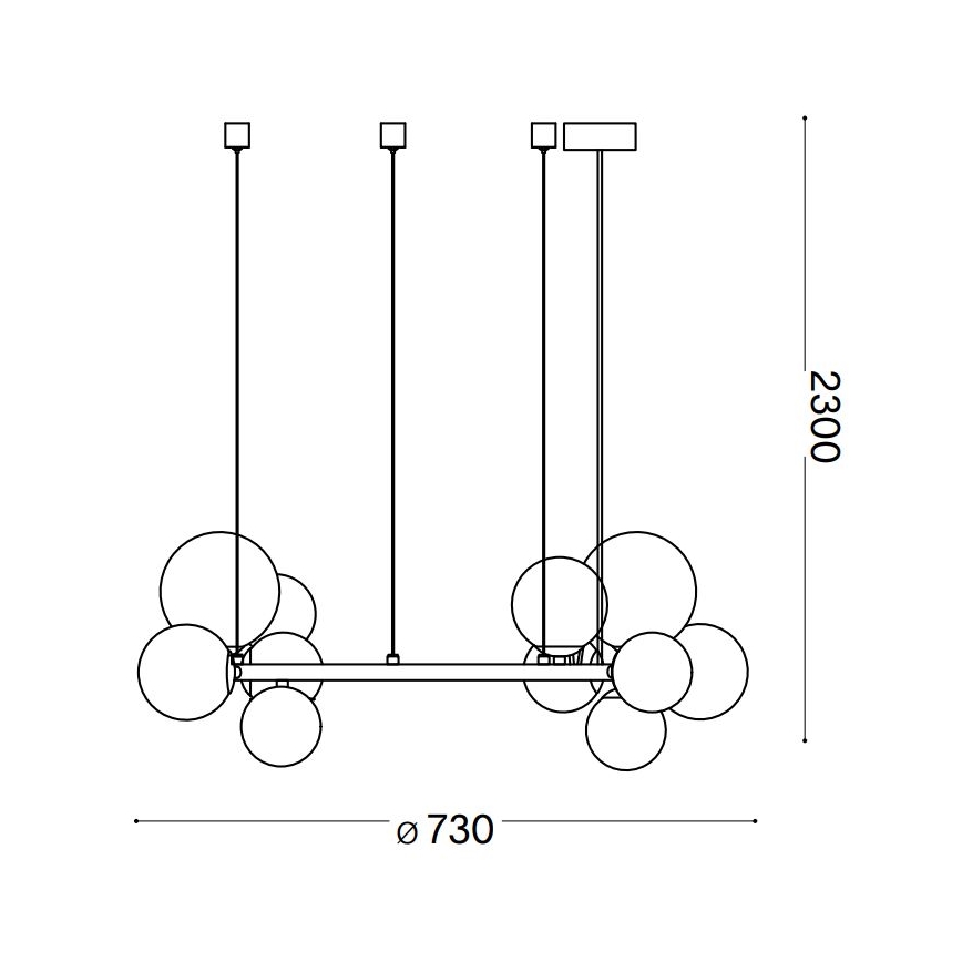 Ideal Lux - LED-Hängeleuchte PERLAGE 11xG9/3W/230V d 73 cm golden/weiß