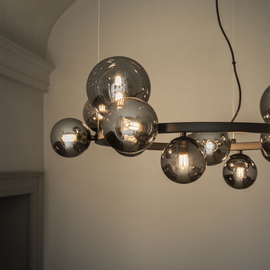 Ideal Lux - LED-Hängeleuchte PERLAGE 11xG9/3W/230V d 73 cm schwarz/rauchig