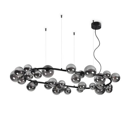 Ideal Lux - LED-Hängeleuchte PERLAGE 30xG9/3W/230V 143 cm schwarz/rauchig