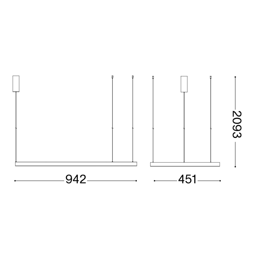 Ideal Lux - LED-Hängeleuchte WAVES LED/37W/230V CRI 90 Messing