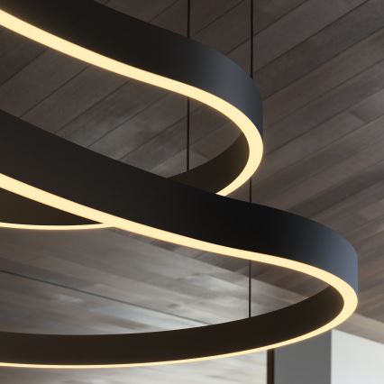 Ideal Lux - LED-Hängeleuchte WAVES LED/37W/230V CRI 90 schwarz
