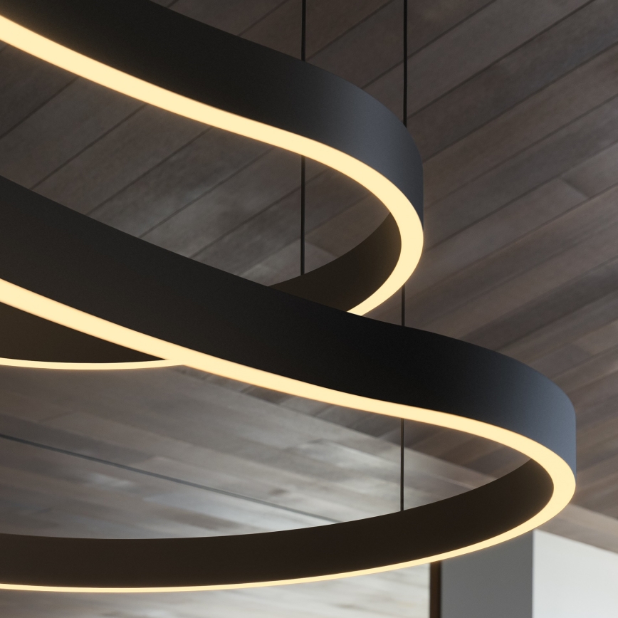 Ideal Lux - LED-Hängeleuchte WAVES LED/45W/230V CRI 90 schwarz