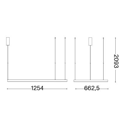 Ideal Lux - LED-Hängeleuchte WAVES LED/45W/230V CRI 90 schwarz