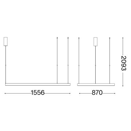 Ideal Lux - LED-Hängeleuchte WAVES LED/54W/230V CRI 90 weiß