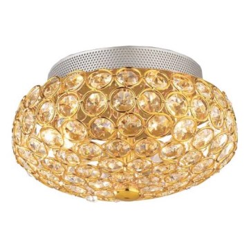 Ideal Lux - LED-Kristall-Deckenleuchte KING 3xG9/3W/230V d 25,5 cm golden