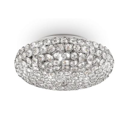 Ideal Lux - LED-Kristall-Deckenleuchte KING 5xG9/3W/230V d 38 cm glänzendes Chrom