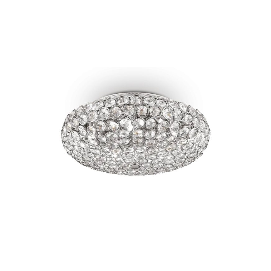 Ideal Lux - LED-Kristall-Deckenleuchte KING 5xG9/3W/230V d 38 cm glänzendes Chrom