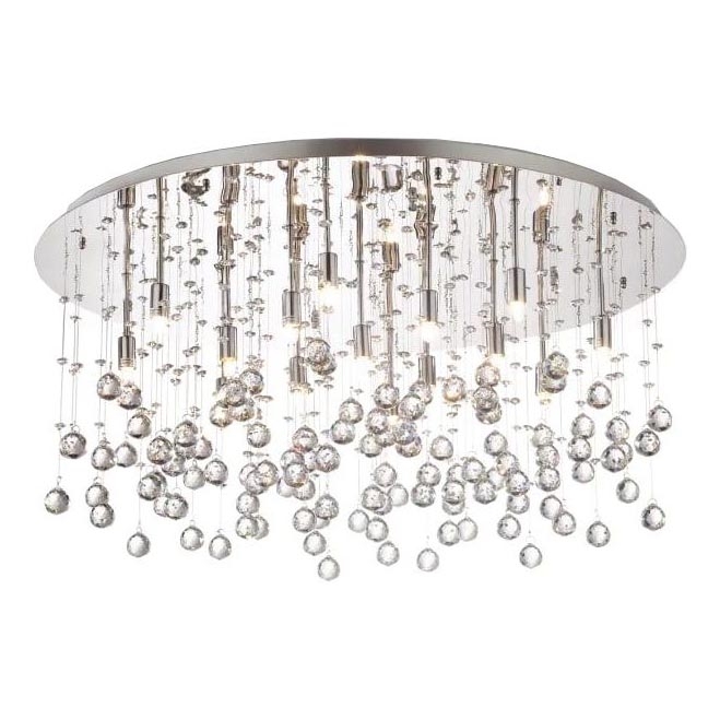 Ideal Lux - LED-Kristall-Deckenleuchte MOONLIGHT 15xG9/3W/230V d 80 cm glänzendes Chrom