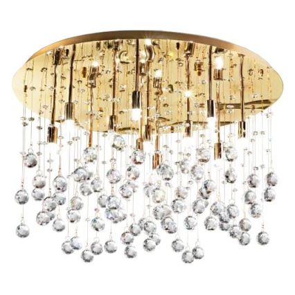 Ideal Lux - LED-Kristall-Deckenleuchte MOONLIGHT 15xG9/3W/230V d 80 cm golden