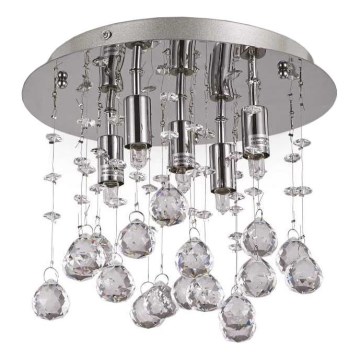 Ideal Lux - LED-Kristall-Deckenleuchte MOONLIGHT 5xG9/3W/230V d 26 cm glänzendes Chrom
