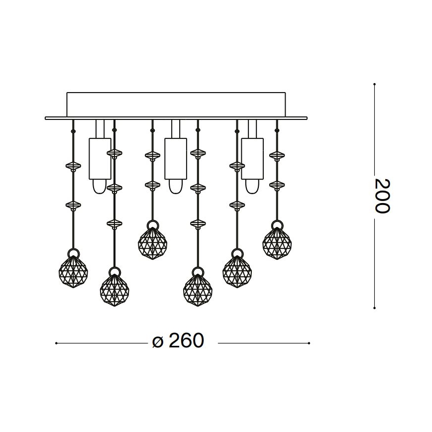 Ideal Lux - LED-Kristall-Deckenleuchte MOONLIGHT 5xG9/3W/230V d 26 cm glänzendes Chrom