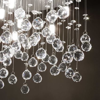 Ideal Lux - LED-Kristall-Deckenleuchte MOONLIGHT 8xG9/3W/230V d 40 cm glänzendes Chrom