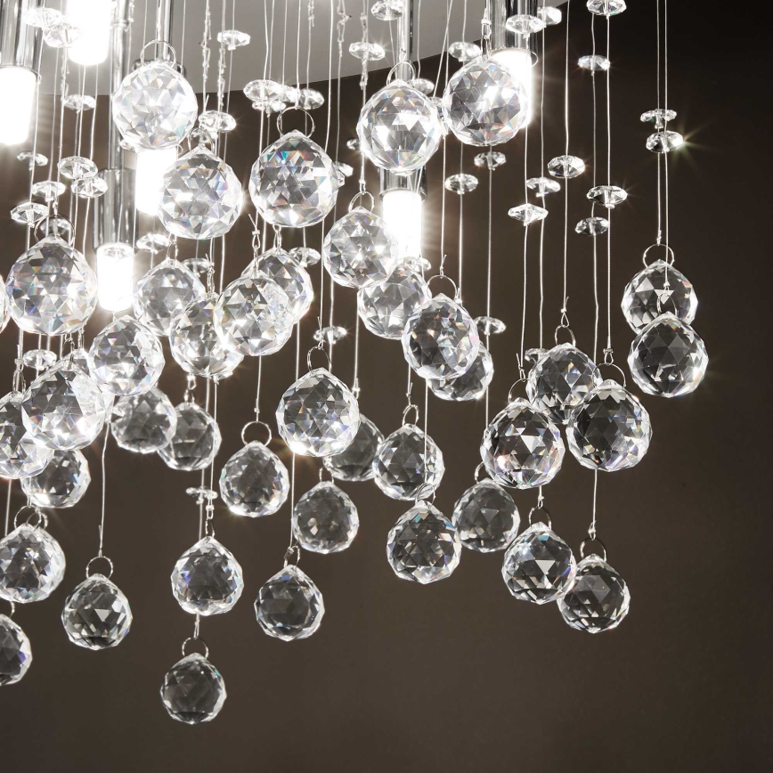 Ideal Lux - LED-Kristall-Deckenleuchte MOONLIGHT 8xG9/3W/230V d 40 cm glänzendes Chrom