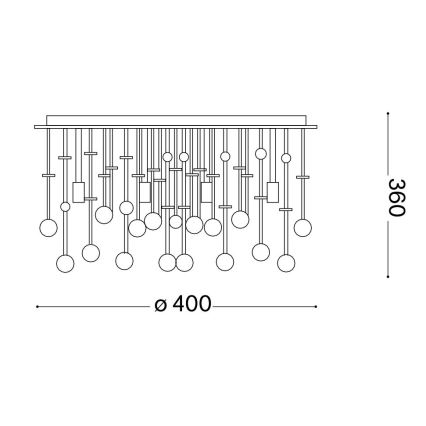 Ideal Lux - LED-Kristall-Deckenleuchte MOONLIGHT 8xG9/3W/230V d 40 cm golden