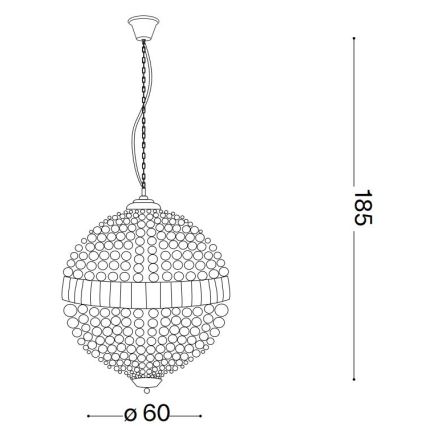 Ideal Lux - LED-Kristall-Hängeleuchte an Kette LUXOR 12xG9/3W/230V d 60 cm klar