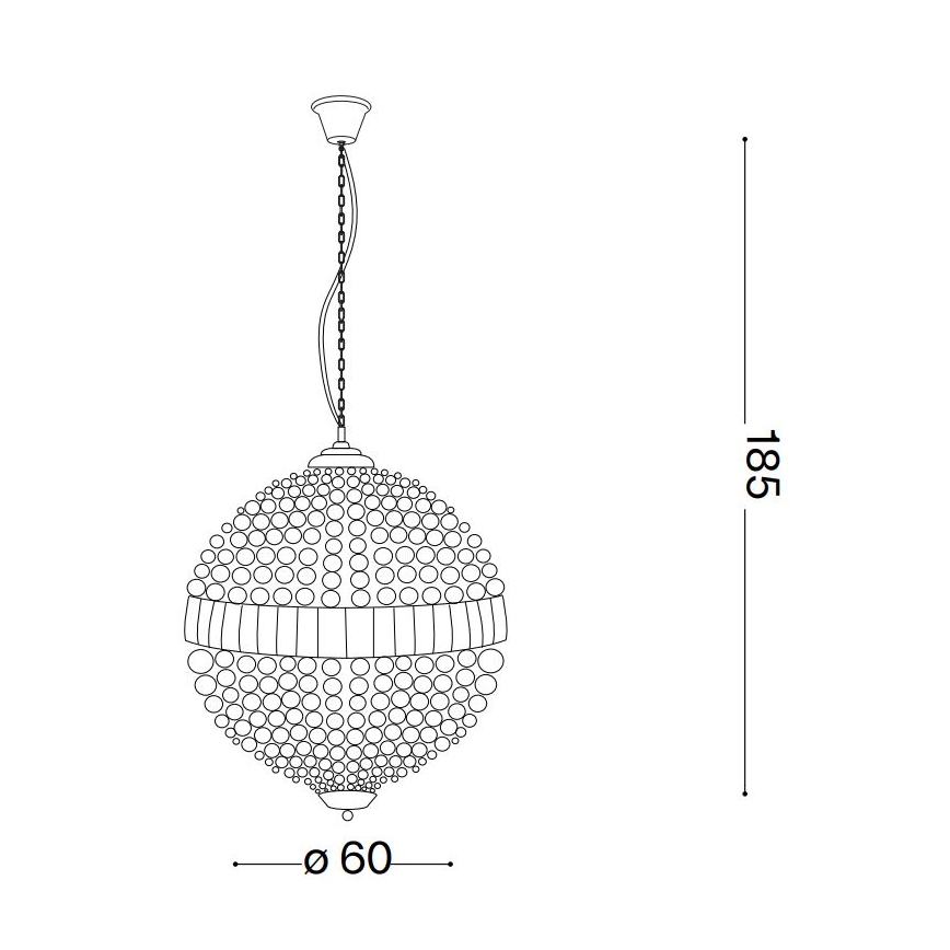 Ideal Lux - LED-Kristall-Hängeleuchte an Kette LUXOR 12xG9/3W/230V d 60 cm klar